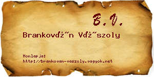 Brankován Vászoly névjegykártya